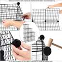 C&AHOME Wire Cube Storage - 9-Cube Organizer, Metal Grids, Modular Bookshelf, Closet Cabinet, Ideal for Home, Living Room, Office - 36.6'L x 12.4'W x 48.4'H Black