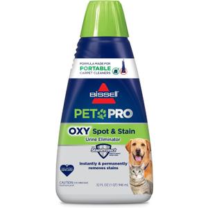Bissell PET PRO OXY Spot & Stain Formula for Portable Carpet Cleaners, 32 oz., 2034