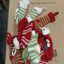 Jiuguva 12 Pack 12 Pack 2x5 Inch Mini Christmas Stockings Bulk Knit Red and Green Small Stocking for Xmas Tree Fireplace Gift Present Filled Christmas Tree Ornament Hanging Decorations (Cute)