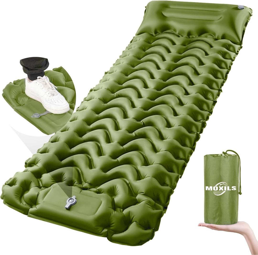 Sleeping Pad, Ultralight Inflatable Sleeping Pad for Camping, Built-in Pump, Ultimate for Camping, Hiking, Airpad, Carry Bag, Repair Kit, Compact & Lightweight Air Mattress(Green) Sleeping Pad, Ultralight Inflatable Sleeping Pad for Camping, Built-in Pump, Ultimate for Camping, Hiking, Airpad, Carry Bag, Repair Kit, Compact & Lightweight Air Mattress(Green)