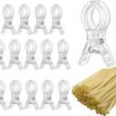 15 Pack Large Balloon Arch Clips,3.5 Inch Heavy Duty Clips 100pcs Clear 260 Long Balloons for Balloon Arch Kit Birthday Decoration Crafts Woodworking Photography Studios