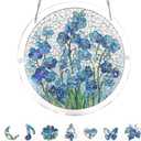 3 x Acrylic Suncatcher Window Hanging 7.4 Inch, Double-Sided Light Catcher Ornament for Window Home Garden Decor, Colorful Acrylic Hanging Decoration Gift (Myosotis)