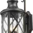 Large Traditional Outdoor Wall Mount Light 29.5 Inch Tall Industrial Exterior Lantern Light Fixture, Outdoor Wall Sconces Anti-Rust Waterproof Porch Lighting Lamp with Seeded Glass(Matte Black)