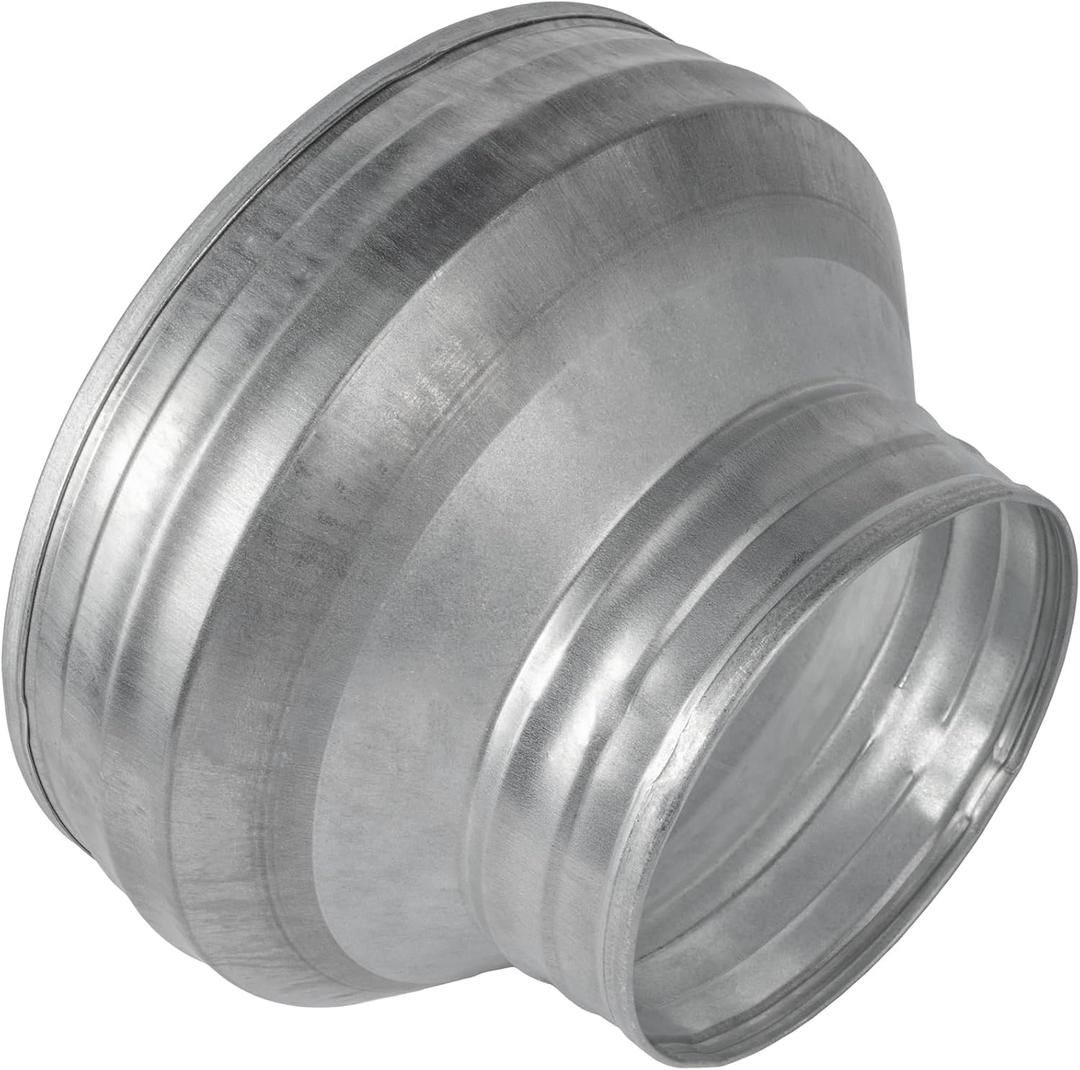 8" to 5" Inch Round Duct Reducer - Male Fit Galvanized Steel Pipe Increaser - Coupling for Round Duct Ventilation Systems - Heating & Cooling HVAC - Vent Pipe Adapter, Duct Connector