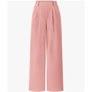 PRETTYGARDEN Women's Wide Leg Dress Pants Dressy Casual High Elastic Waisted Work Office Trousers Palazzo Pants Size S