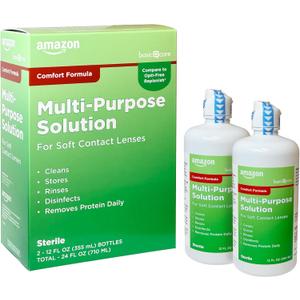 Amazon Basic Care Multi-Purpose Contacts Solution - Comfort Formula, 12 fl oz (Pack of 2)