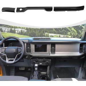 RAZPOY for Bronco Dash Panel Cover, Center Console Dashboard Trim Compatible with 2021-2025 Ford Bronco Carbon Fiber Interior Accessories