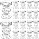 18Pcs Glass Taper Candle Holders Bulk Clear Crystal Candle Stick Candle Holders Elegant Tapered Candlestick Holders Bulk Glass Candlestick for Table Centerpiece Wedding Party Christmas Thanksgiving (Transparent)