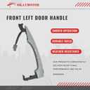 82651-D3710 Front Left Door Handle for 2016-2021 Hyundai Tucson 82651D3710 Outside Smart Key Handle (Silver) - Chrome