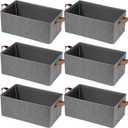 6 Pack Storage Cubes Organizer with Reinforced Steel Frame ,Collapsible fabric storage bins,Large Storage Baskets for Organization, Closet, Shelves, Offices, Toys, Books.(Gray, 18.5"x11"x7.9")
