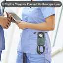Stethoscope Holder Hip Clip.Night Shift Nurse Essentials Organizer,3M Littmann Stethoscope Belt Clip for Scrubs, Nursing Tools Holster Case,Teaching Stethoscope Holder (1-Dark Green)