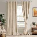 JIUZHEN Dark Grey Velvet Curtains 84 inches Blackout Curtains for Living Room - Privacy Protect Room Darkening Grommet Thick Velvet Window Drapes for Bedroom, Set of 2 with Tiebacks, 52W x 84L