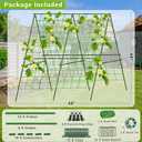 Foldable A-Frame Metal Trellis for Garden - 48"x48" with Climbing Net and Plant Support Clip for Tomato, Grape, Vegetable, Squash, Bean, Flowers