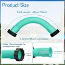 2 x EBOOT 1 Pack 16 Inch Pool Pump Hoses for Above Ground Pools 1.5" Diameter Sand Filter Pump Hoses Compatible with Intex Filter Interconnecting Tubes Replacement Parts (Teal)