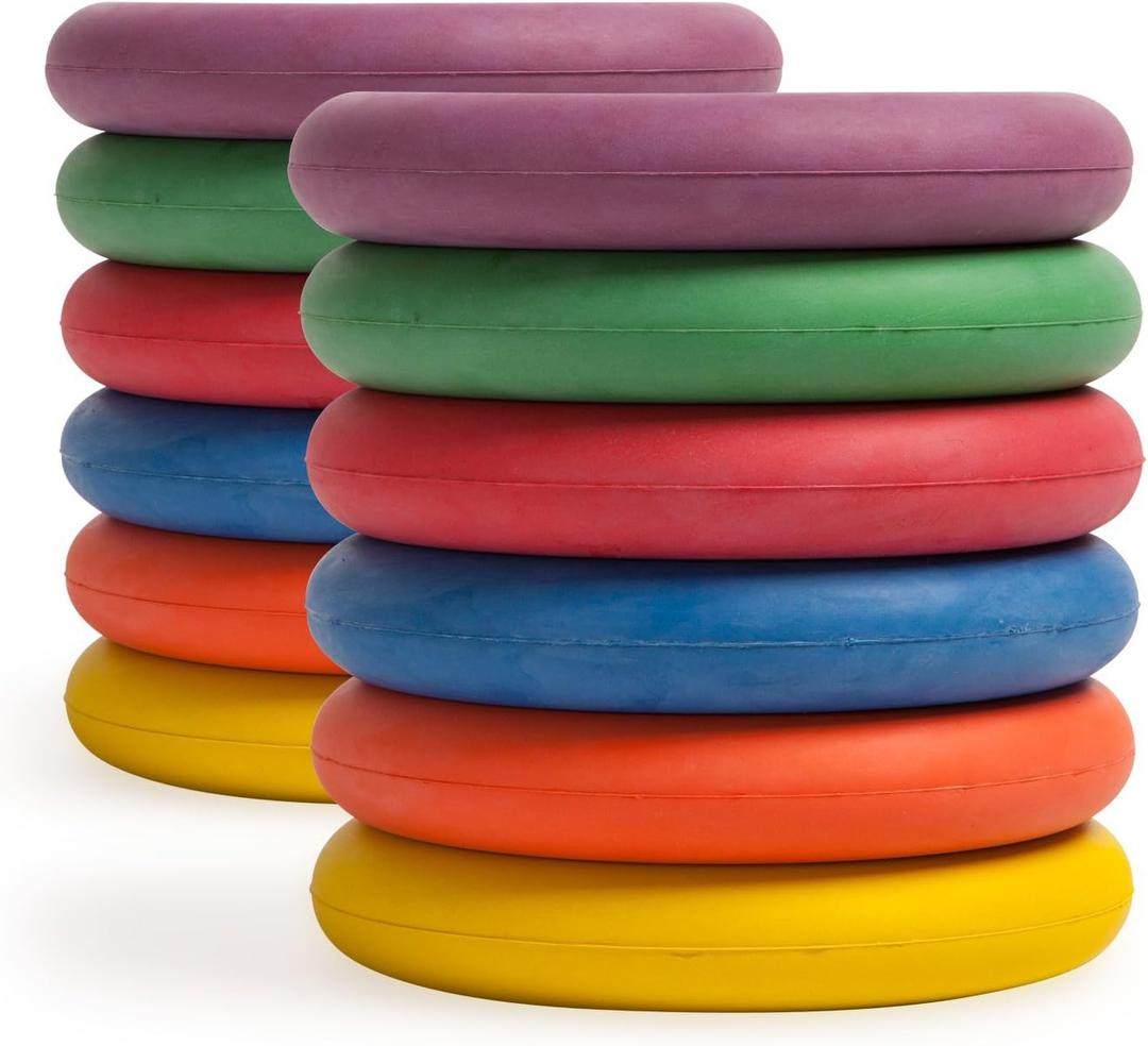 Champion Sports Deck Tennis Rings: Outdoor Party, Beach & Playground Game for Adults, Kids & Families - Set of 12 Rubber Disks for Tennikoit Games