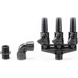 Aquascape Fitting 3/4-Inch MPT 3-Way Valve X 3/4-Inch Barb and 90-degree Elbow Fitting for Pond, Fountain and Filtration | 88026