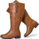 Luoika Women's Extra Wide Calf Knee High Boots, Wide Width Plus Size Boots Low Heel Side Zipper Tall Boots, size 11.5