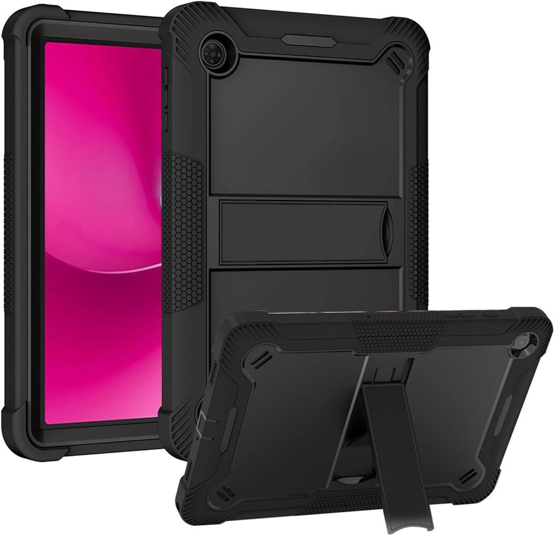 Case for T-Mobile REVVL Tab 2 Android 15 Tablet 10.1 inch,Heavy Duty Shockproof Protective Cover with Kickstand,Kids Friendly,4 Corners Thicken Shockproof, Black