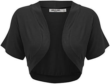 Lock and Love Women's Versatile Open Front Lightweight Short Sleeve Bolero Shrug Medium