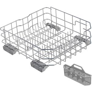 UPGRADED 304 Stainless Steel WD28X26099 WD28X24396 Dishwasher Lower Rack Replacement Compatible with GE Dishwasher Rack Parts with WD28X27241 Wheel & WD28X10128 Universal Dishwasher Silverware Basket