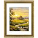 Frametory 14x18 Frame White Mat for 11x14 Picture Plexiglass Gold Color