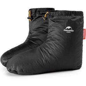 Tentock Ultralight Winter Goose Down Booties Socks Slippers Warm Soft Cozy Water-Resistant for Camping Backpacking Indoor Down Filled Slipper Boots with Storage Bag(M)