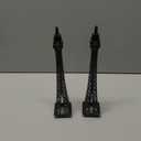 Therwen 6 Pcs 15'' Eiffel Tower Statue Decor Alloy Metal Paris French Eiffel Tower Model Collectible Figurine Paris Craft Art Statue Model Party Decoration Gift for Cake Topper(Black)