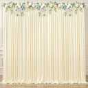 Ivory Backdrop Curtains Wrinkle Free Ivory Photo Backdrop Drapes for Wedding Birthday Party Graduation Background Backdrop Drapes 5ft x 10ft, 2 Panels