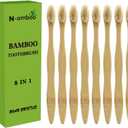 Bamboo Toothbrush Boar Bristles 100% Biodegradable and Natural 8 Pieces of One Pack