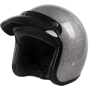 Harssidanzar Open Face Motorcycle Helmet DOT Approved Vintage Helmet CU601, Medium