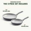 GreenPan Dover 8" and 10" Frying Pan Skillet Set, Healthy Ceramic Nonstick Coating, PFAS-Free, Dishwasher Safe, Comfort Grip Handle, Gray