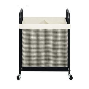 STO STO Laundry Hamper 2 Section, 100L Rolling Laundry Sorter Cart with Removable and Washable Liner Bag, Clothes Hamper with Wheels and Metal Handle for Laundry Room and Bedroom