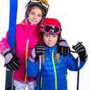 Geyoga Jetec Kids Waterproof Winter Snow Ski Gloves for Boys Girls Warm Thickening Snowboard Gloves Outdoor(Light Purple,6-10 Years)