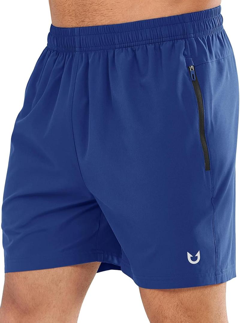 NORTHYARD Men's Athletic Running Shorts Quick Dry Lightweight Zip Pockets | 5", 7", 9" Inseam, Unlined, Adjustable Waist, Moisture Wicking, 4-Way Stretch, UPF 50+, Workout Gym Tennis Basketball Hiking (Blue, XXXL)