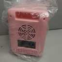 YSSOA Mini Fridge with Observation Window 4-Liter Six 12 oz Cans Portable Warmer & Cooler Compact Refrigerator, 100% Eco Friendly and Freon-Free, Pink