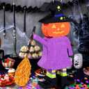 Large Witch Pinata (24.4 X 12.4 X 3 In) | Pumpkin Halloween Piata - Trick-or-Treating Party Kit with Stick, Blindfold, Rope for Kids' Party & Spooky Theme Celebrations