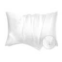 Bedsure Satin Pillowcase with Zipper, Similar to Silk Pillow Cases 2 Pack, Satin King Size Pillow Cases Set of 2, Silky & Soft Pillow Cover for Hair and Skin, Gifts for Women Men, White, 20x36 Inches