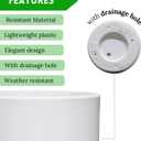 Elly Dcor 12 inch Round Cylinder Plastic Planter with Drainage, Round Classic Smooth Texture, Lightweight & Extremely Durable 12" x 12" Cylinder Pot White