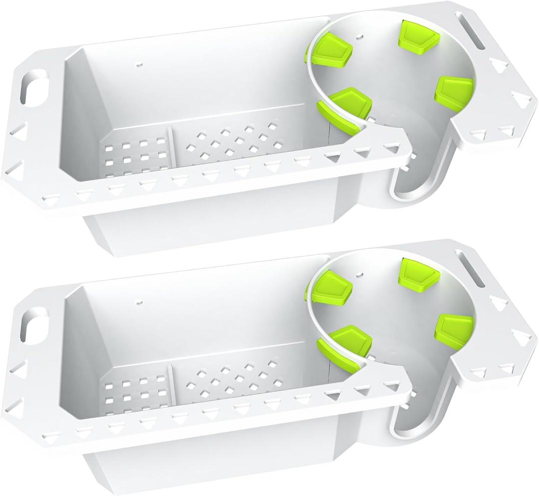 Boat Cup Holder with Rubber Tab, Universal Boat Storage Organizer - 2 Ways Installation: Drill or Adhesive
