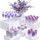 Buffet Risers, Food Display Risers for Party, White Acrylic Risers Display Stand for Buffet Table, Catering Displays for Dessert, Cube Box Nesting Riser with Hollow Bottoms (5"x6"x7"x8"x9"x10" 6 PCS)