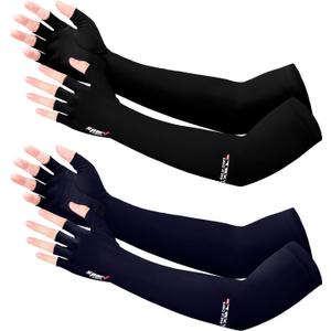 UV Protection Gloves - Non Slip Sunblock Gloves for Summer Outdoor Fishing & Driving (Black Blue)