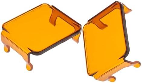 2pcs 3 inch Led Pod Lights Covers 3 inch Led Fog Lights Cover Cube Light Covers Dustproof Protective Covers for ATV Truck 3x3inch Square Led Work Light Bar Lens Cover Fog Lampshade(2PCS Amber Covers)