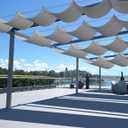 SunnyRoyal Light Grey 3'x16' Retractable Pergola Shade Cover Wave Shade Sail Replacement Canopy with Hardware Sun Shade for Patio Porch Yard Garden Outdoor