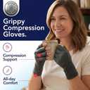 Doctor Developed Original Arthritis Compression Gloves for Women & Men - Fingerless Brace for Arthritis & Carpal Tunnel Support - Doctor-Developed - 1 Pair - Extra Grippy - Medium
