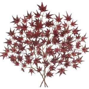 DILATATA 3 Pcs Artificial Maple Leaves Branches 23.6 Inch Fake Fall Maple Plants Autumn Leaf Bushes Faux Silk Foliage for Home Thanksgiving Centerpiece Farmhouse Fireplace Halloween Dcor - Burgundy