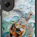 DEENAKIN for Samsung Galaxy S26 Case Cute,Aesthetic Floral Hard Shell,Compatible with Magsafe,Trendy Unique Retro Western Protective Slim Phone Cover for Women Girls,Mosaic Tortoise Shell