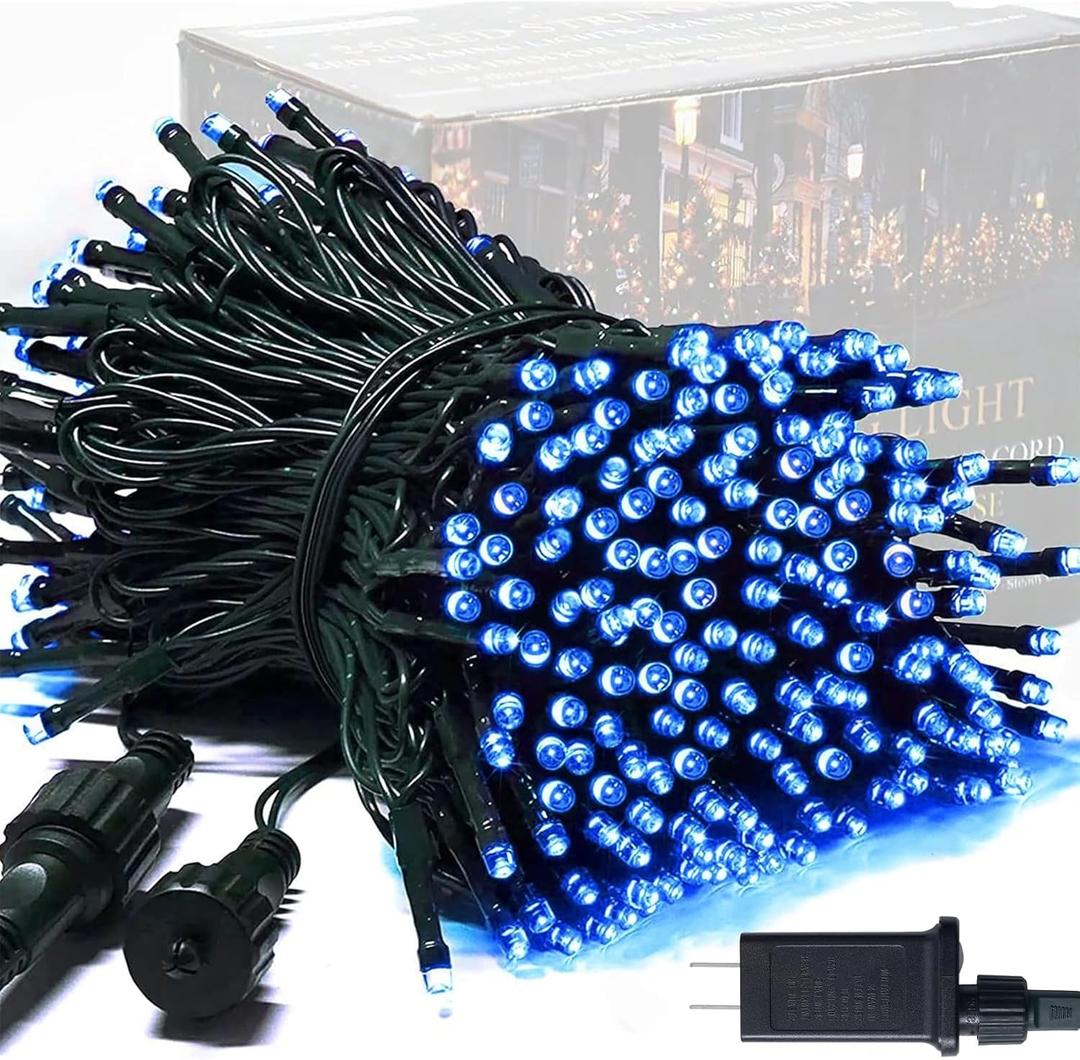 JMEXSUSS 250 LED Blue Christmas Lights: 91.5ft Extendable Blue String Lights Indoor Outdoor Waterproof with 8 Modes for Christmas Tree, Garden, Patio, Party, Holiday Decorations