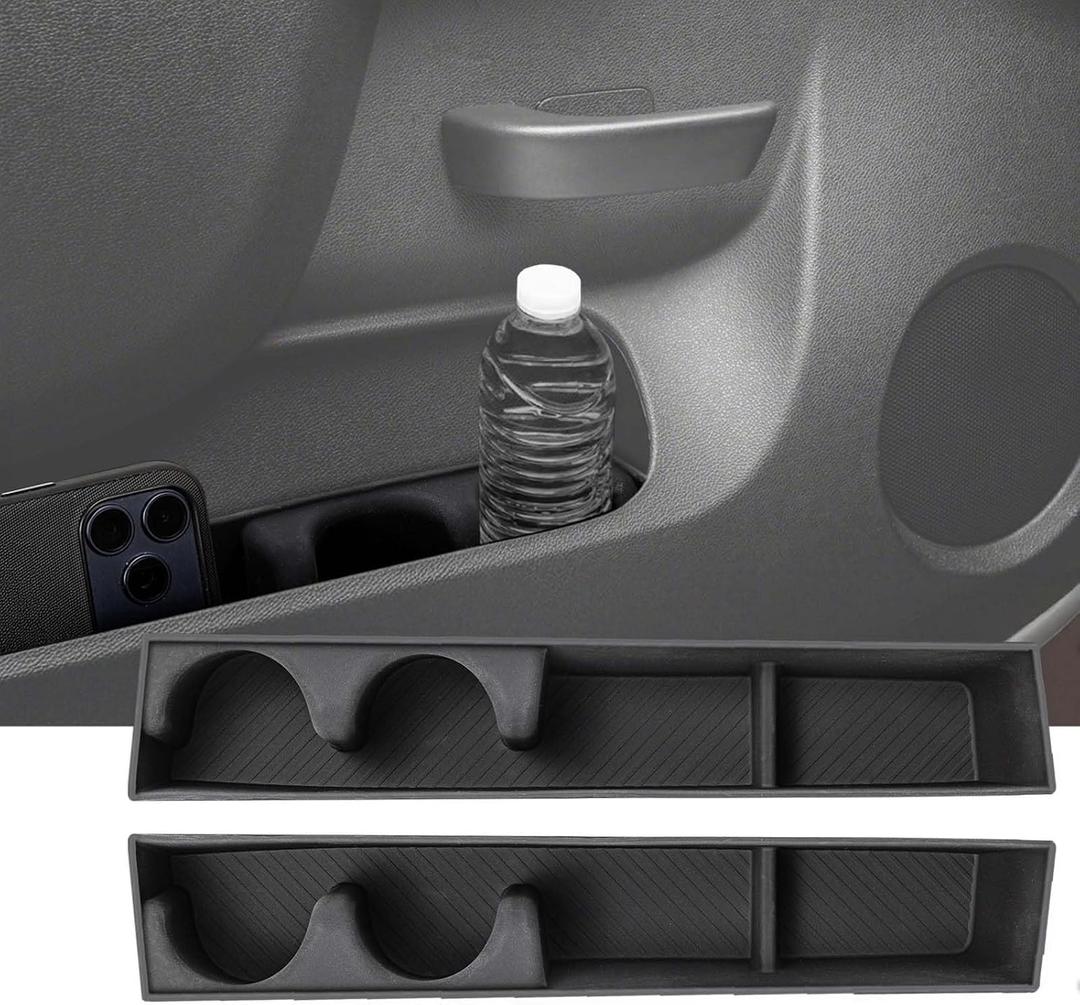 Front Door Side Storage Box Compatible with Chevy Silverado/GMC Sierra 1500 2500 HD 3500 HD 2010 2011 2012 2013 2014 Door Panel with Release Handle Below Armrest, Side Door Organizer Insert Tray liner