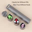 Small Keychain Pill Holder,304 Stainless Steel Portable Pill Case Organizer for Travel,Waterproof Pocket Pill Container Medicine Box for Purse Men (Large Pocket Pill Case)