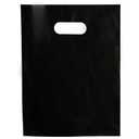 100 Black Plastic Bags With Handles  12"x15" Glossy 2 Mil Thick Black Retail Bags Suitable for Merchandise And Gifts